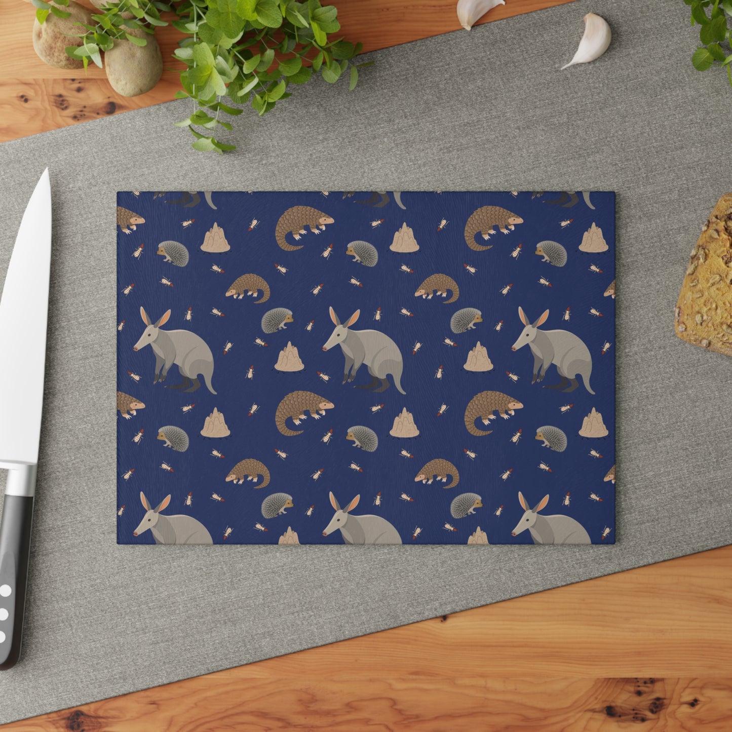 Nocturnal Animal Glass Cutting Board