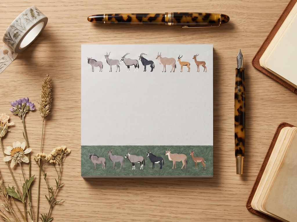 Antelope Safari Sticky Notes - Wildlife Memo Pad