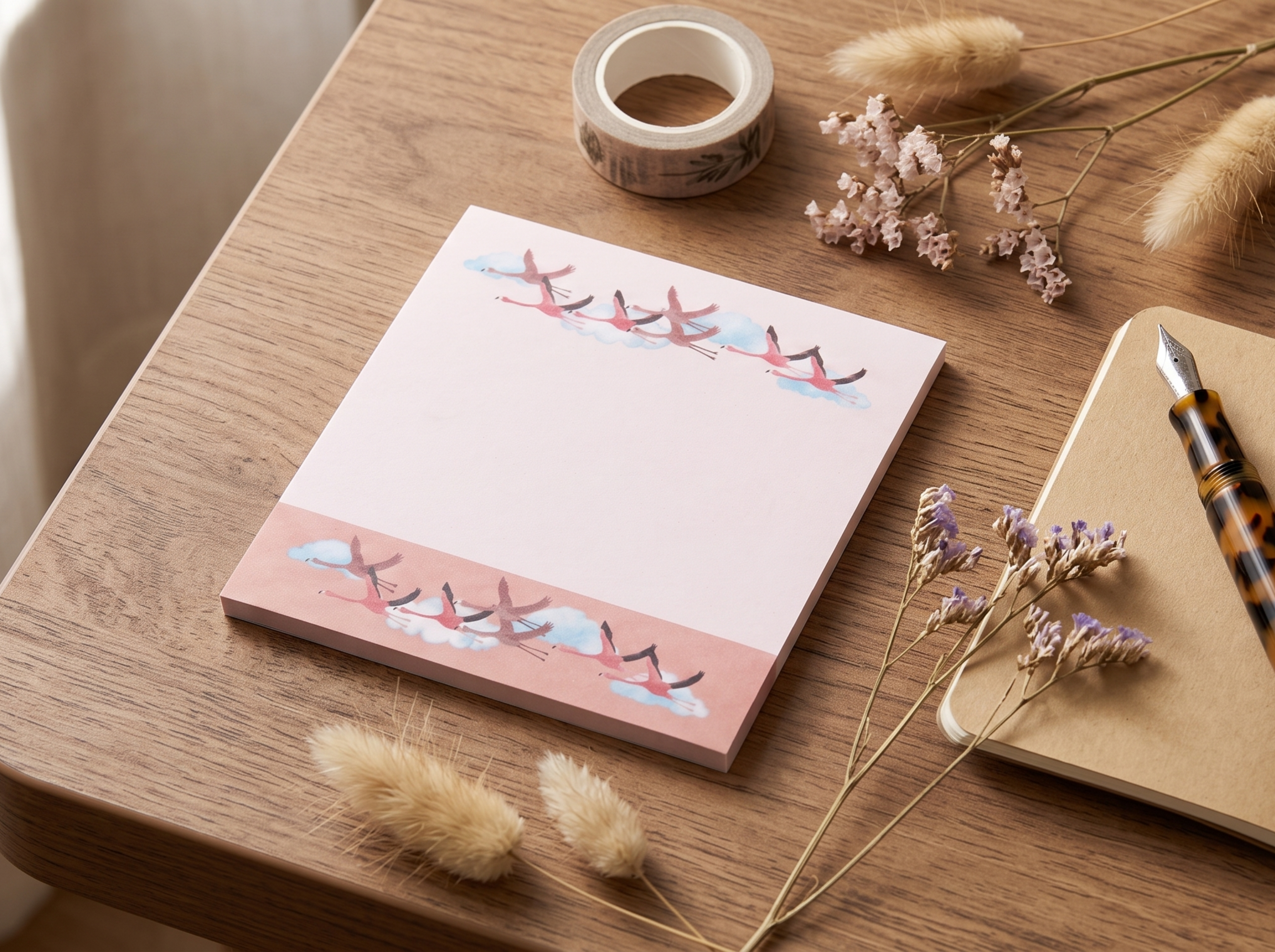 Flamingo Safari Sticky Notes - Wildlife Memo Pad