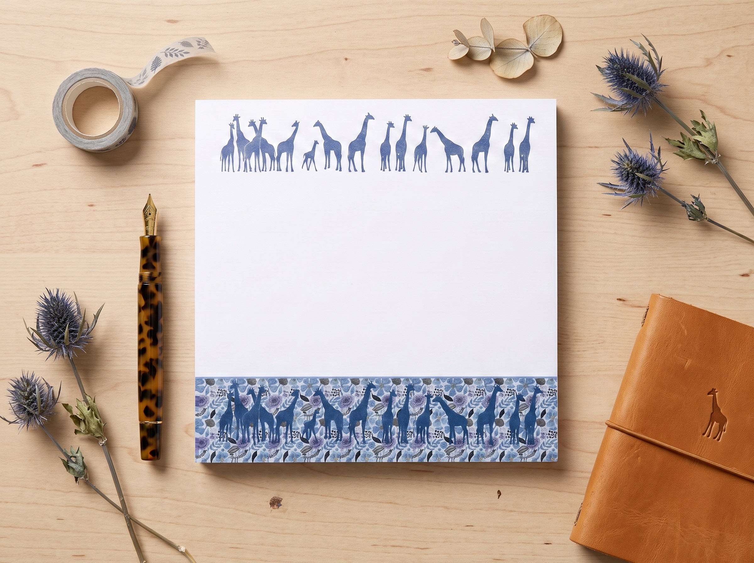 Giraffe Safari Sticky Notes - Wildlife Memo Pad