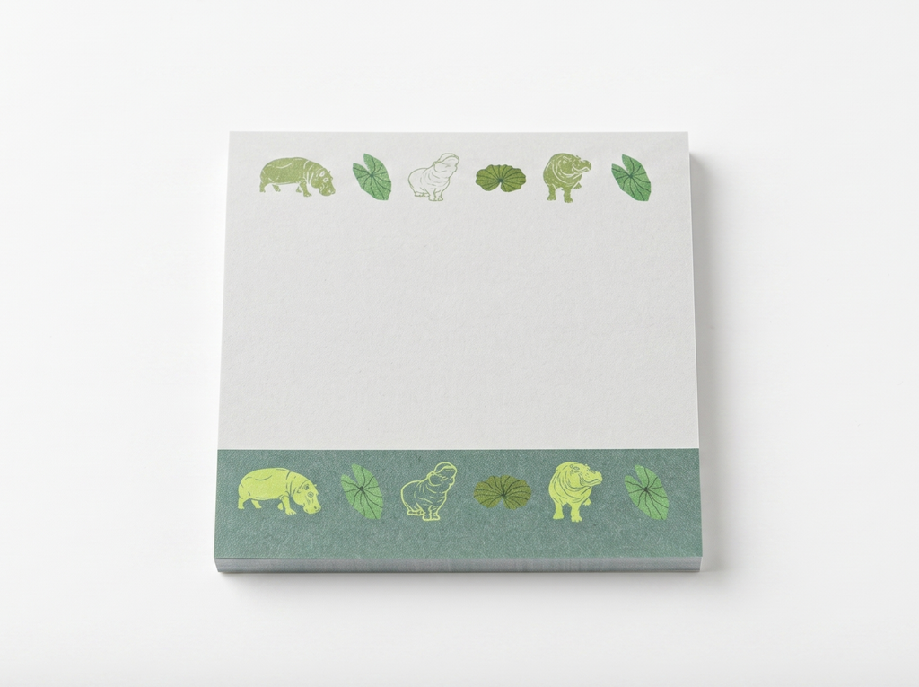 Hippo Safari Sticky Notes - Wildlife Memo Pad