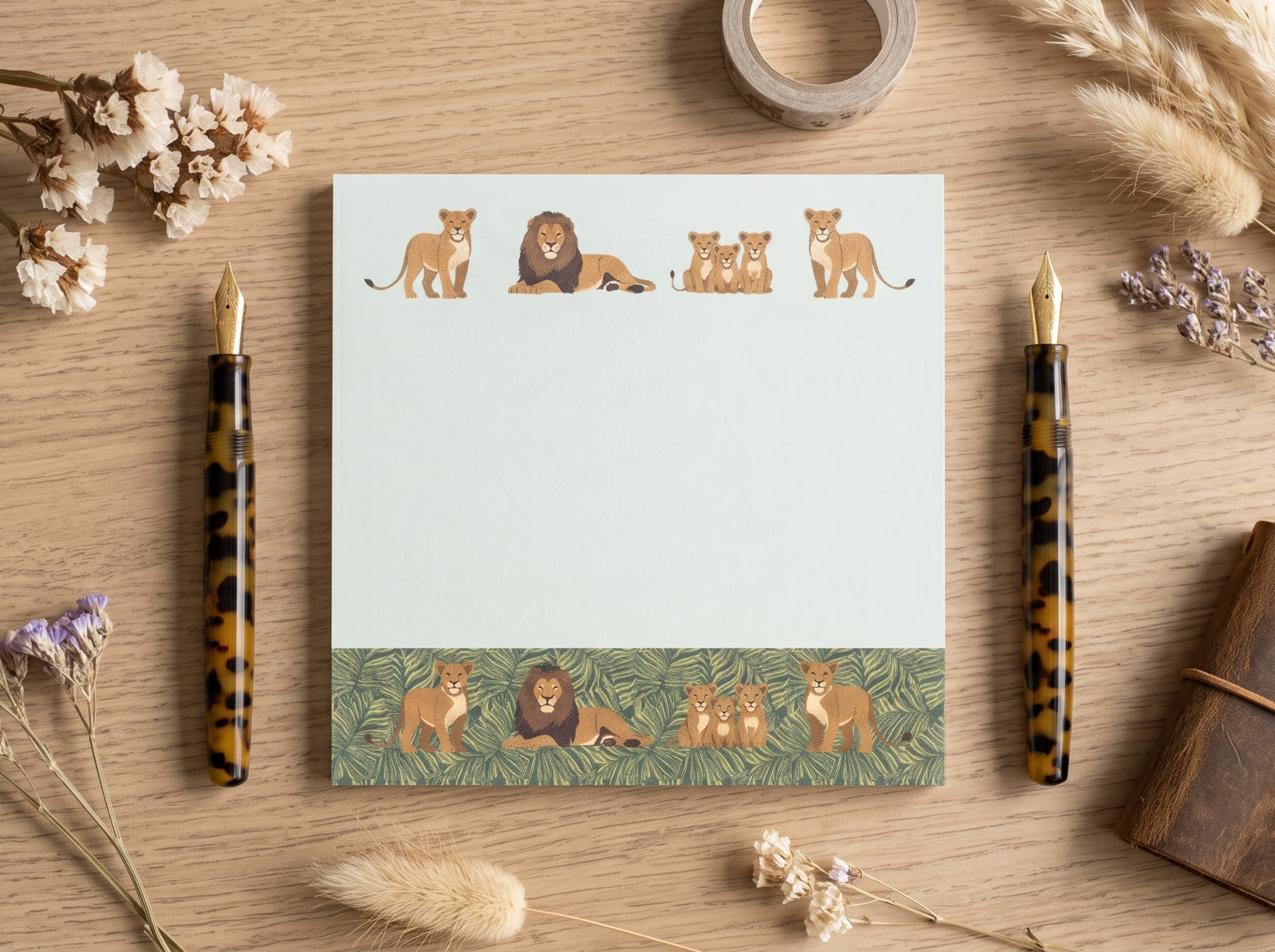 Lion Safari Sticky Notes - Wildlife Memo Pad