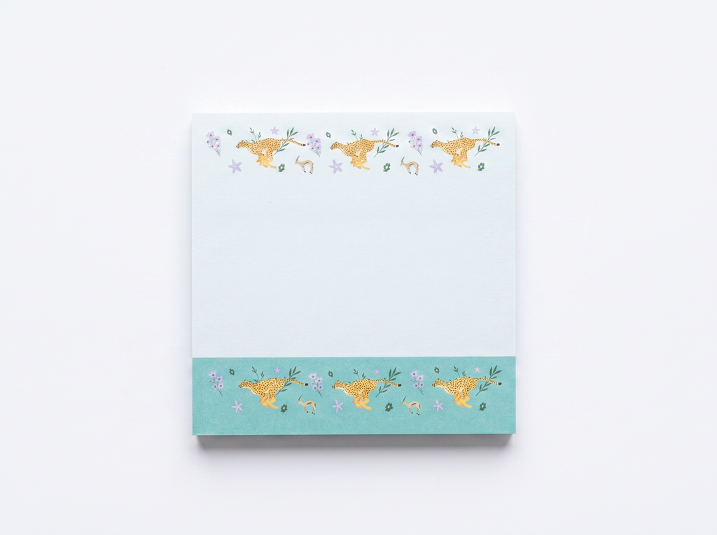 Cheetah Safari Sticky Notes - Wildlife Memo Pad