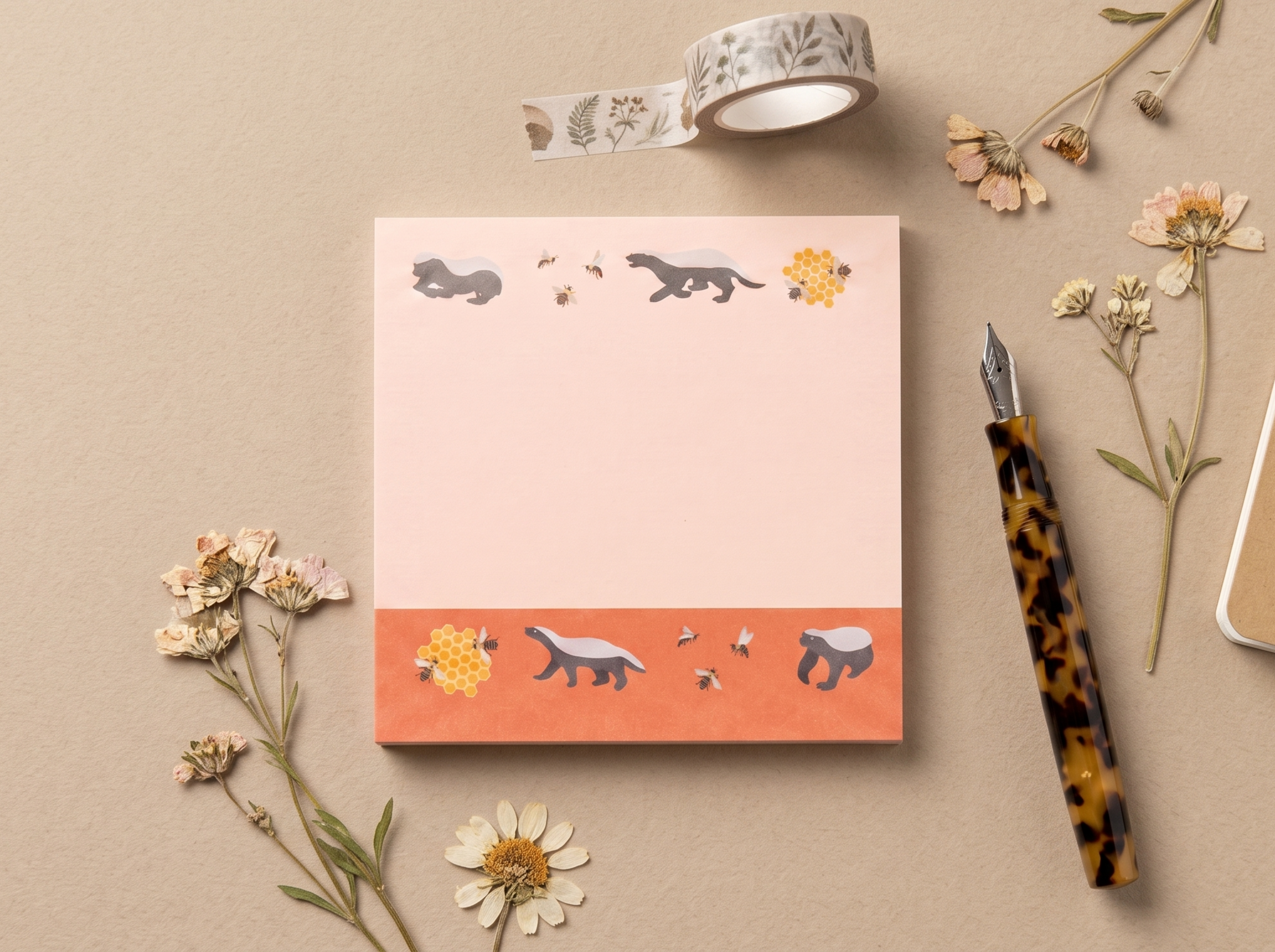 Honey Badger Safari Sticky Notes - Wildlife Memo Pad