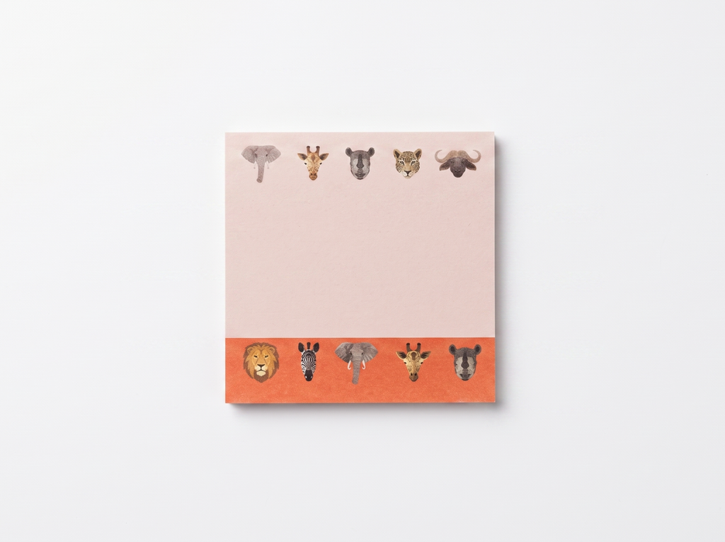 Safari Animal Faces Safari Sticky Notes - Wildlife Memo Pad