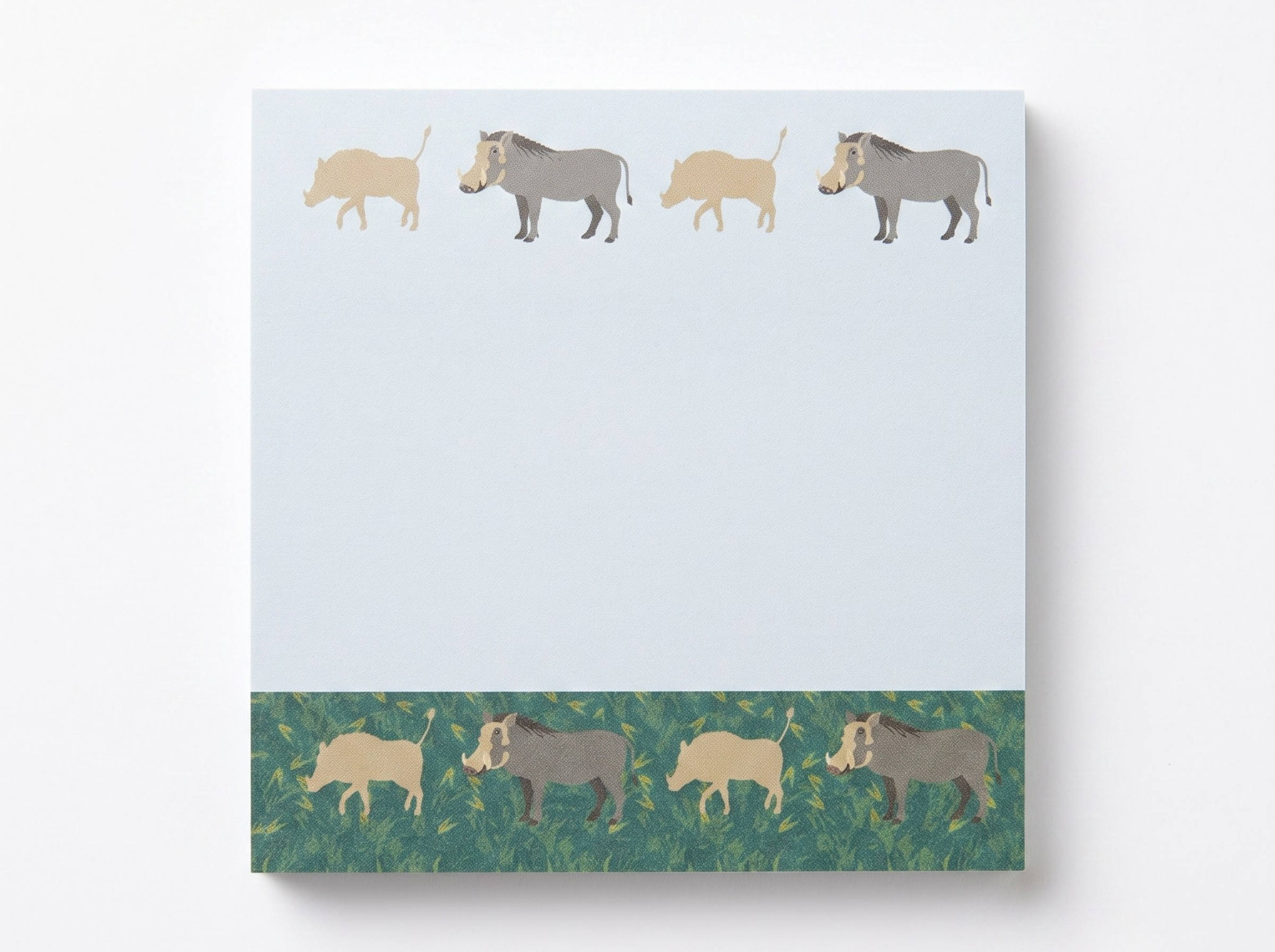 Warthog Safari Sticky Notes - Wildlife Memo Pad
