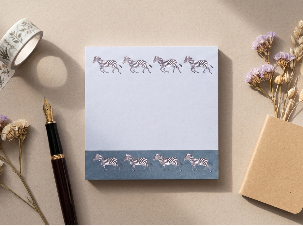 Zebra Safari Sticky Notes - Wildlife Memo Pad