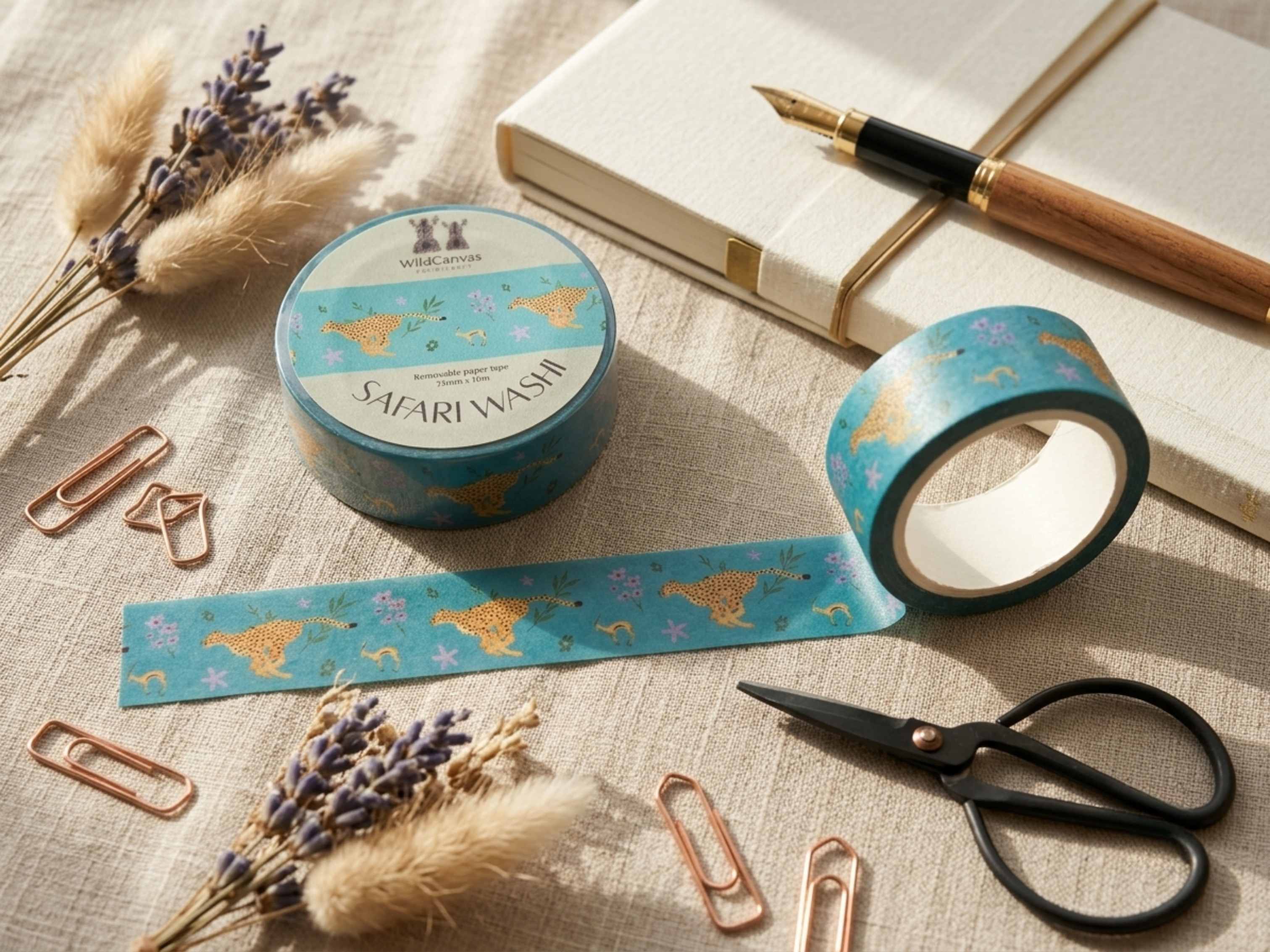Safari Washi Tape Cheetah - Wildlife Craft Tape