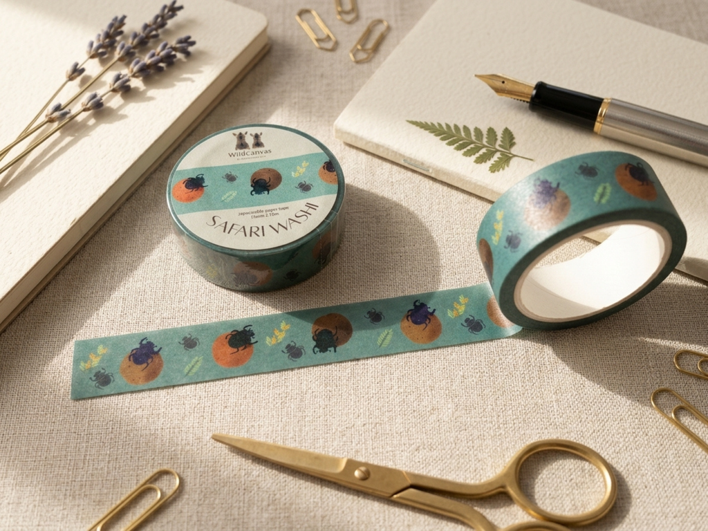 Safari Washi Tape Dung Beetle - Wildlife Craft Tape