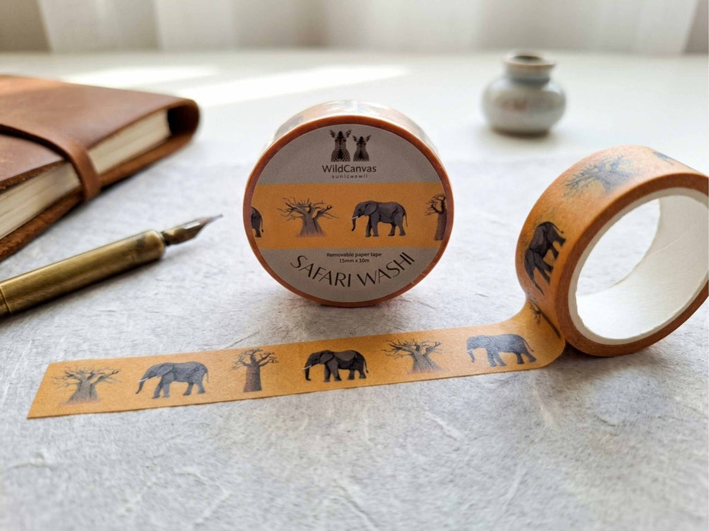 Safari Washi Tape Elephant - Wildlife Craft Tape