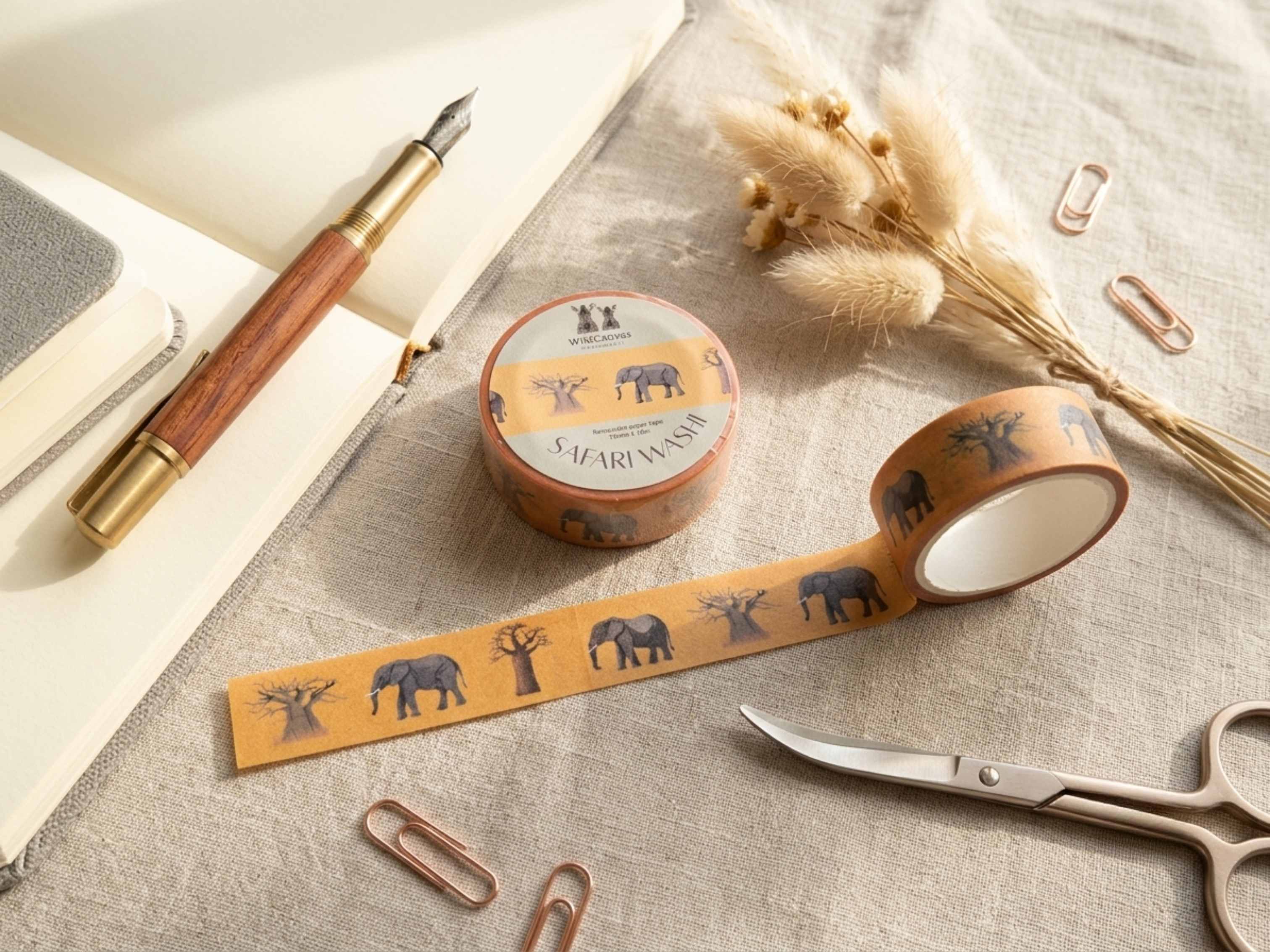 Safari Washi Tape Elephant - Wildlife Craft Tape