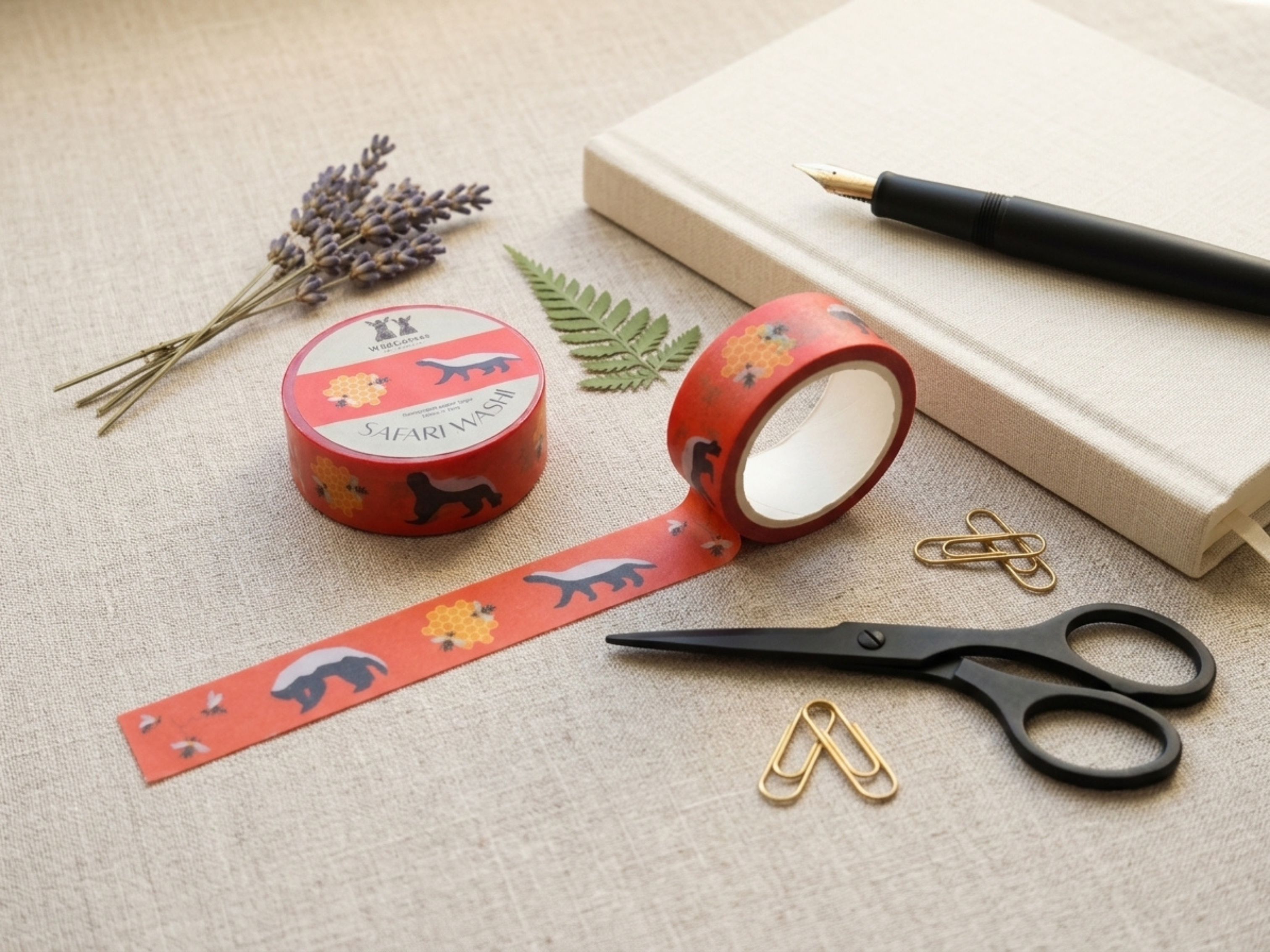 Safari Washi Tape Honey Badger - Wildlife Craft Tape