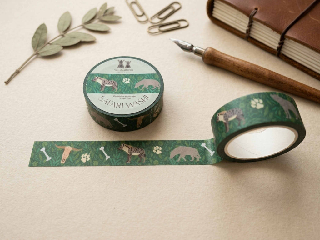 Safari Washi Tape Hyena - Wildlife Craft Tape