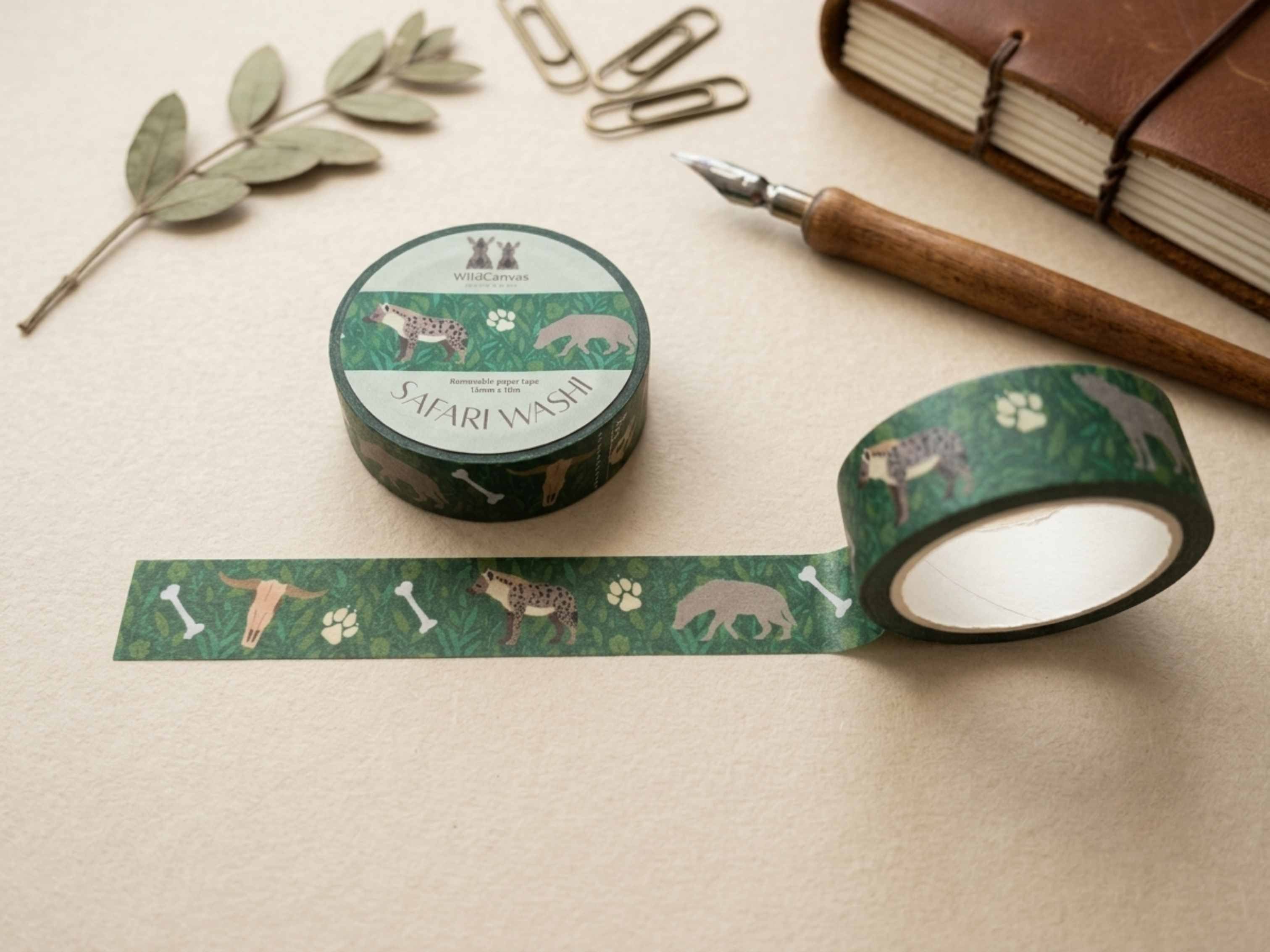 Safari Washi Tape Hyena - Wildlife Craft Tape