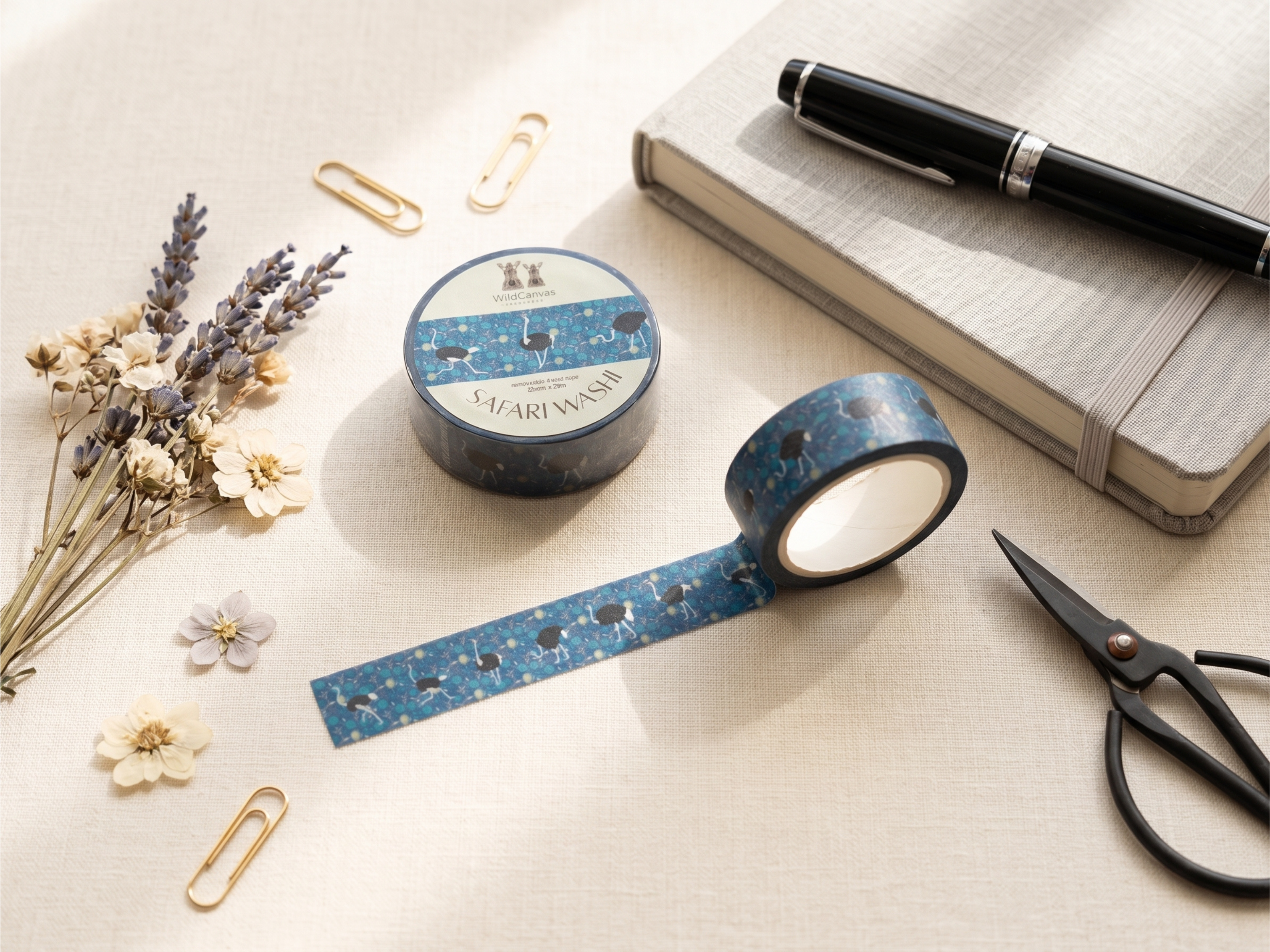 Safari Washi Tape Ostrich - Wildlife Craft Tape