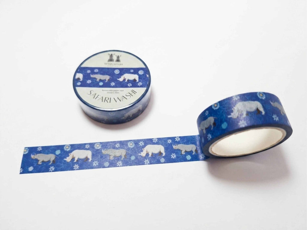 Safari Washi Tape Rhino - Wildlife Craft Tape