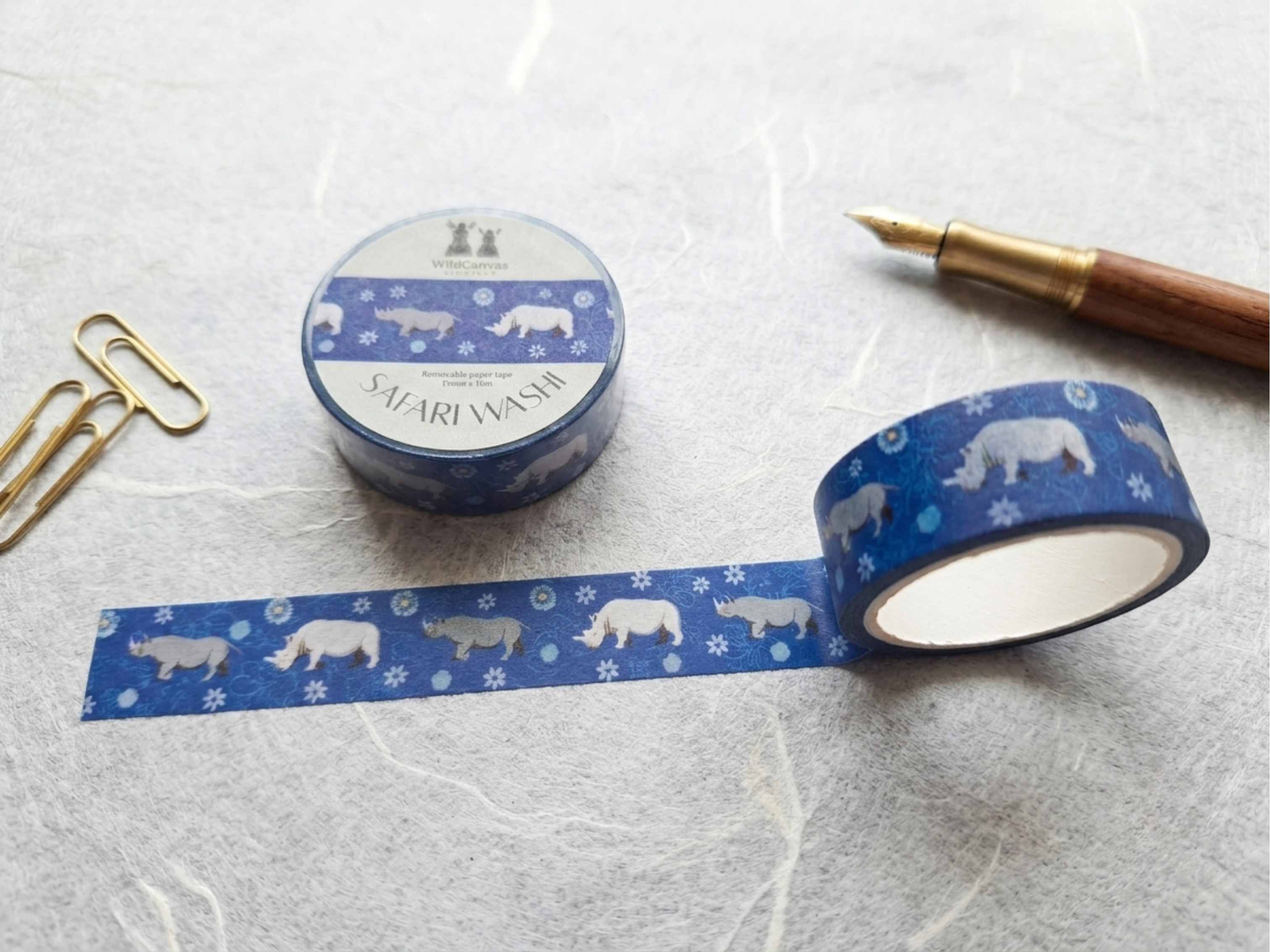 Safari Washi Tape Rhino - Wildlife Craft Tape
