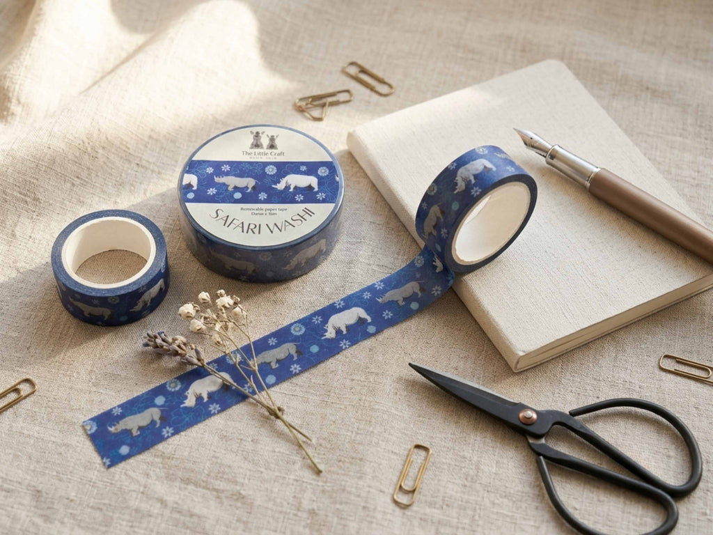 Safari Washi Tape Rhino - Wildlife Craft Tape