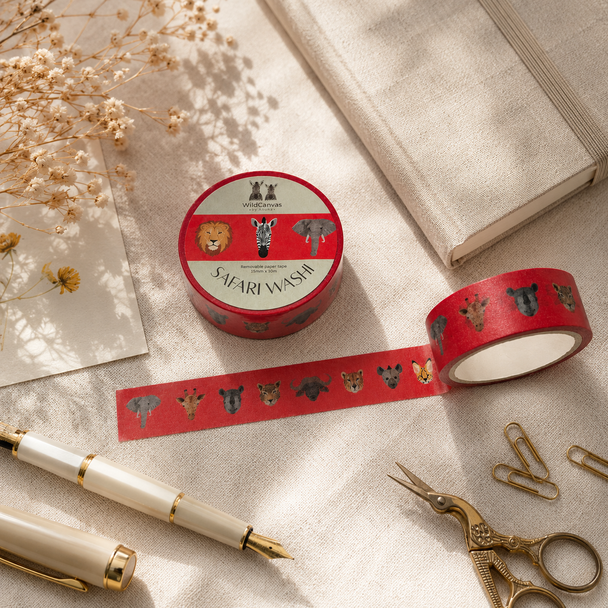 Safari Washi Tape Safari Animal  - Wildlife Craft Tape