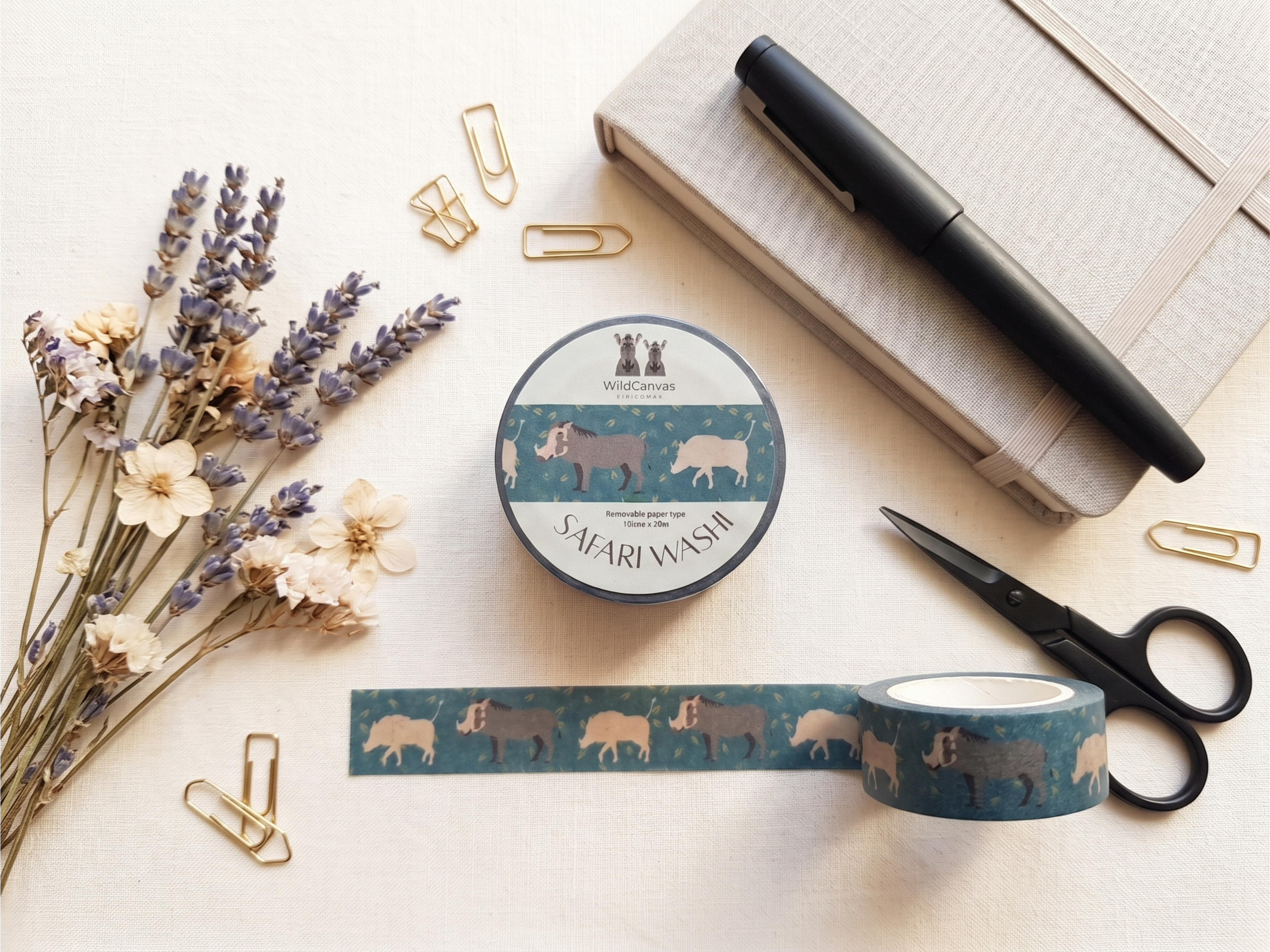 Safari Washi Tape Warthog - Wildlife Craft Tape