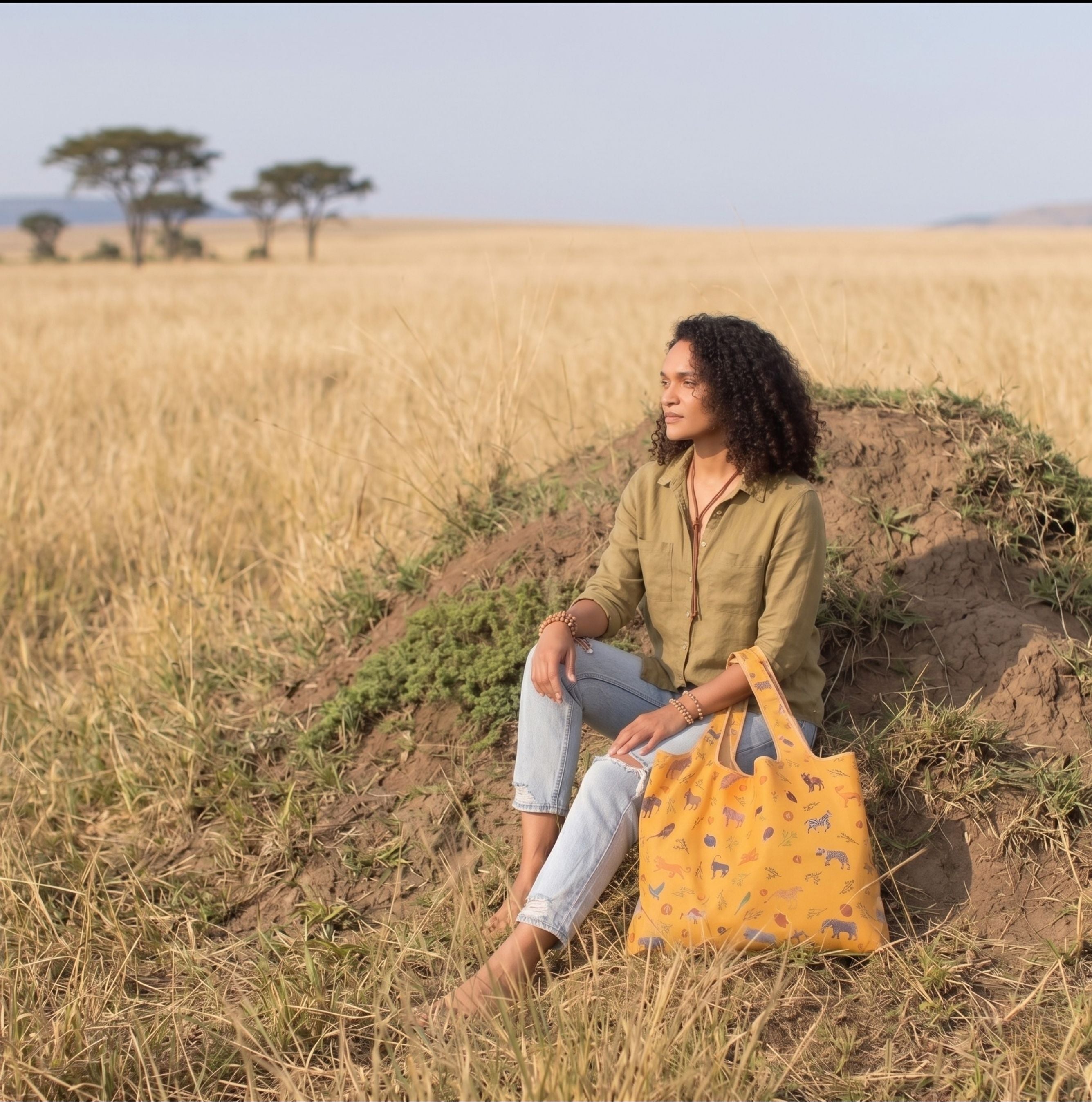 Mara Safari Reusable Shopping Bag - Recycled Ripstop Tote