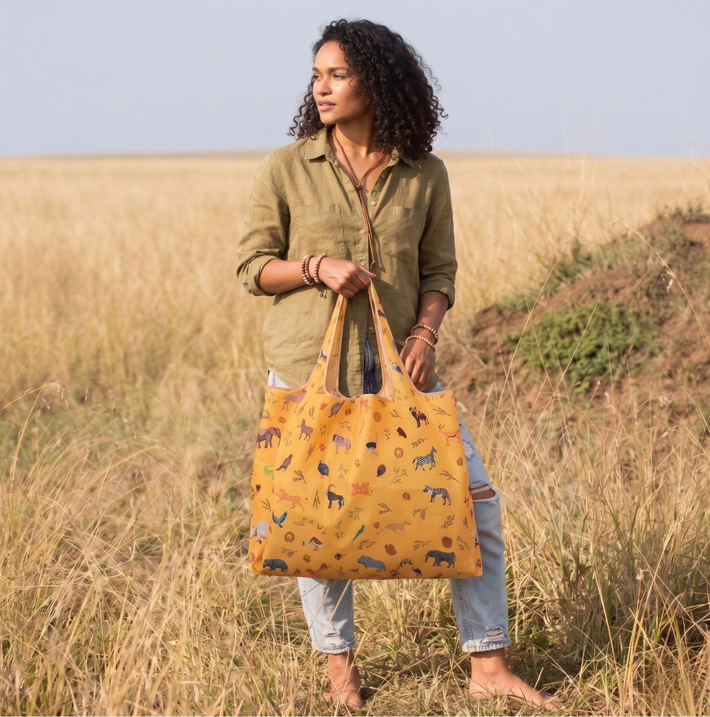 Mara Safari Reusable Shopping Bag - Ultralight Ripstop Tote