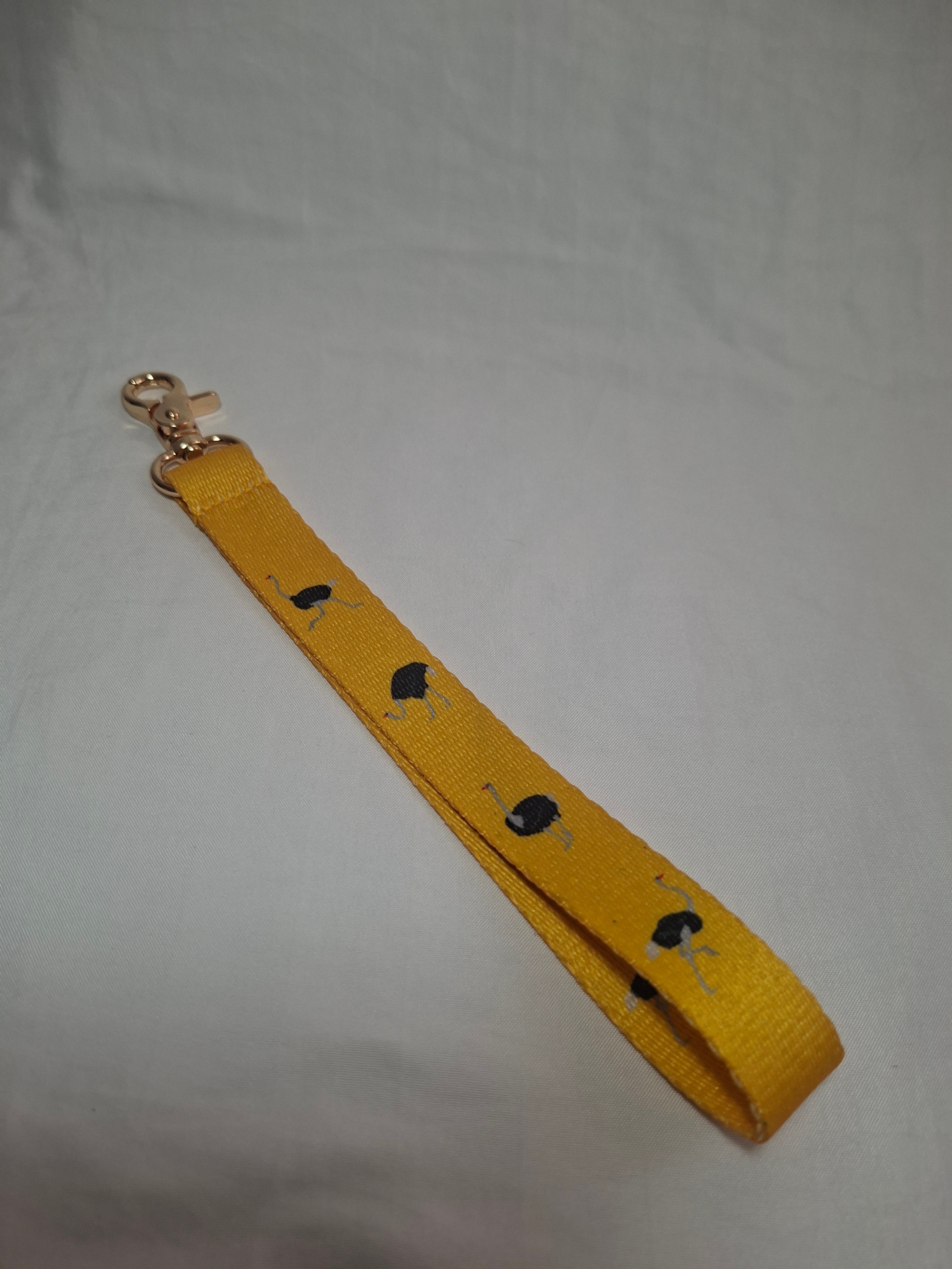 Ostrich Safari Phone Wristlet with Tether Tab