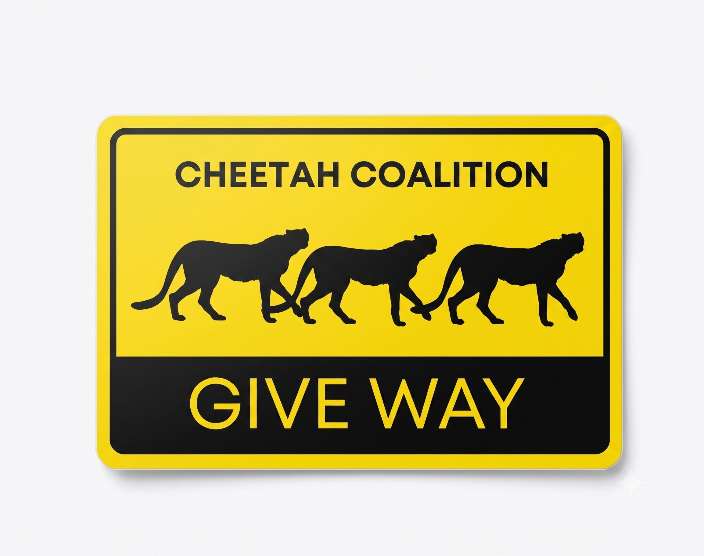 Sticker - Wildlife Warning Sign - Cheetah