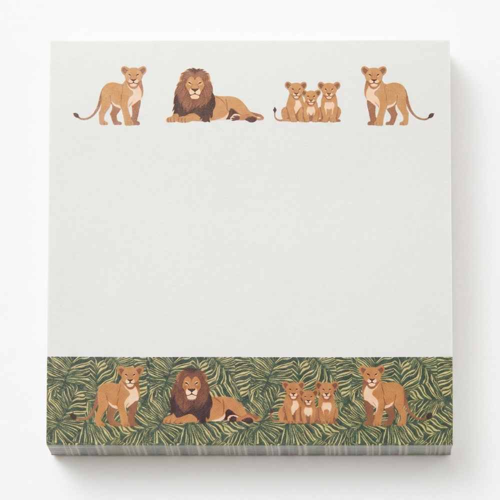 Lion Safari Sticky Notes - Wildlife Memo Pad